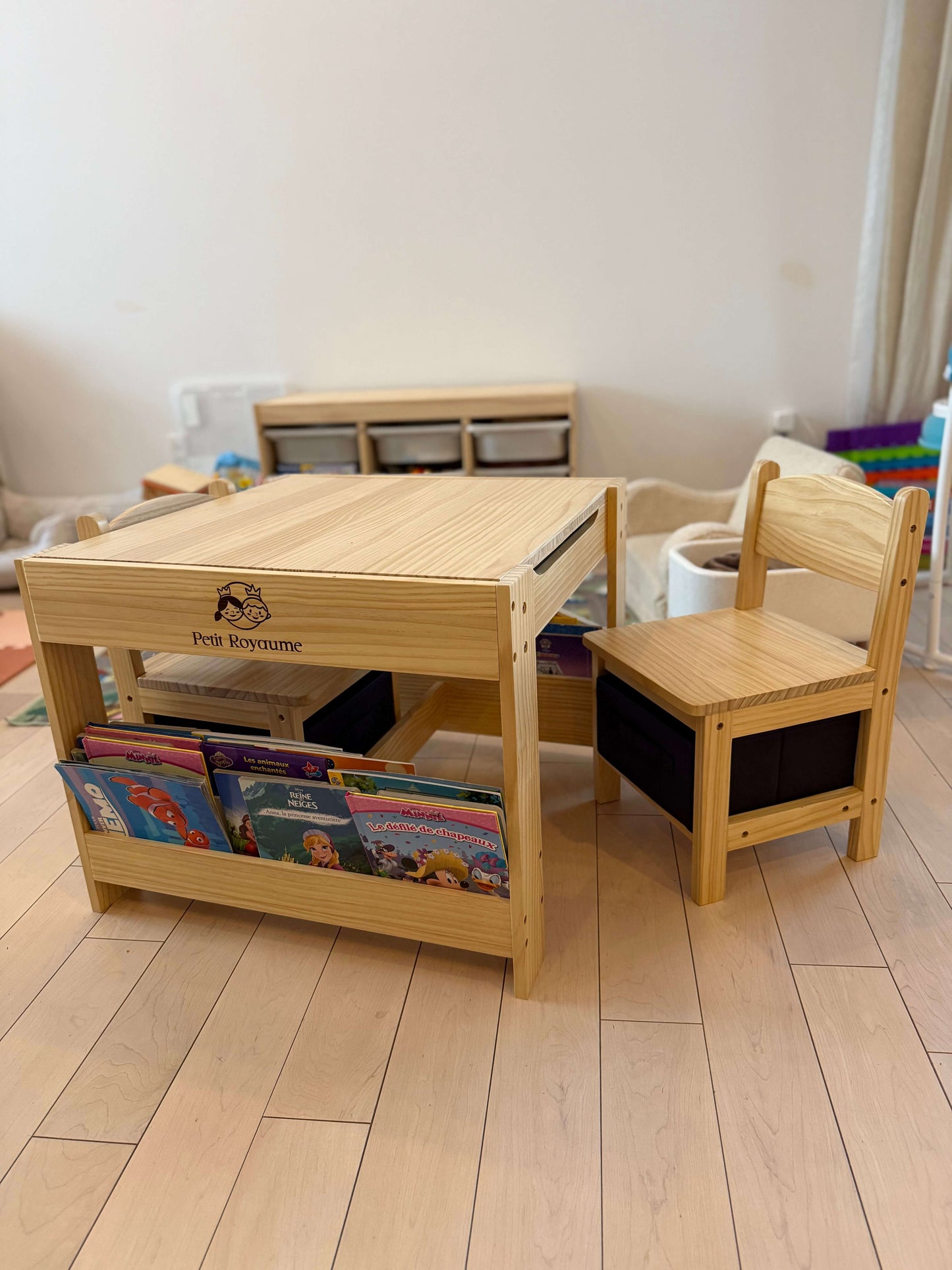 Table Montessori avec chaises – Ensemble meubles pour enfants – Bois naturel