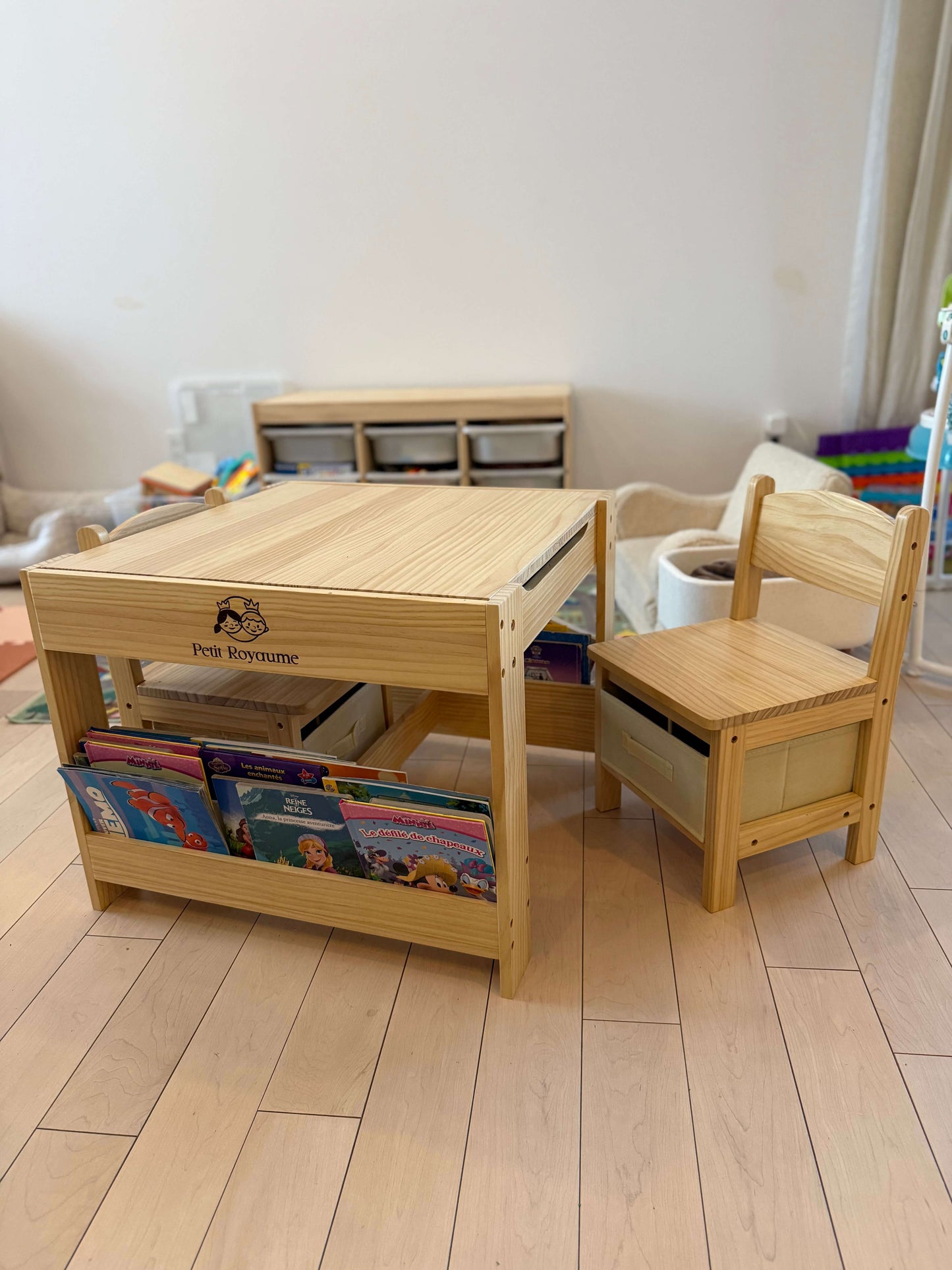 Table Montessori avec chaises – Ensemble meubles pour enfants – Bois naturel