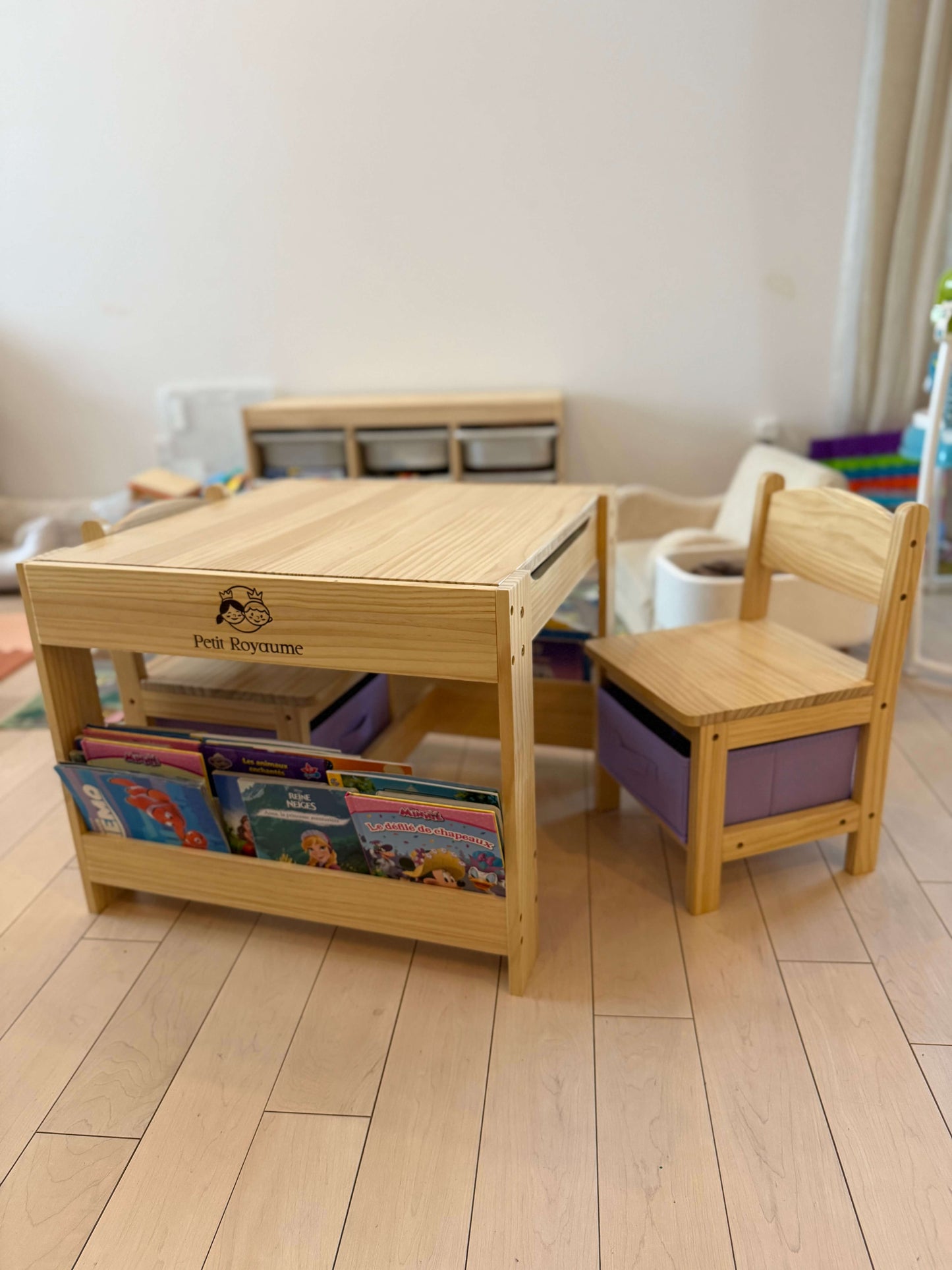 Table Montessori avec chaises – Ensemble meubles pour enfants – Bois naturel